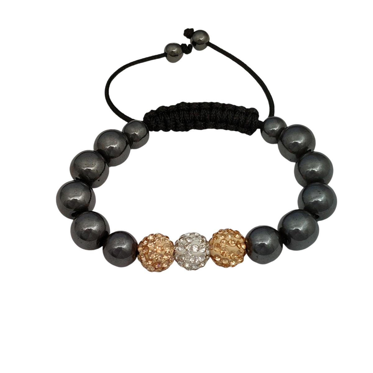 Shamballa Armband  Weiss/Lachs
