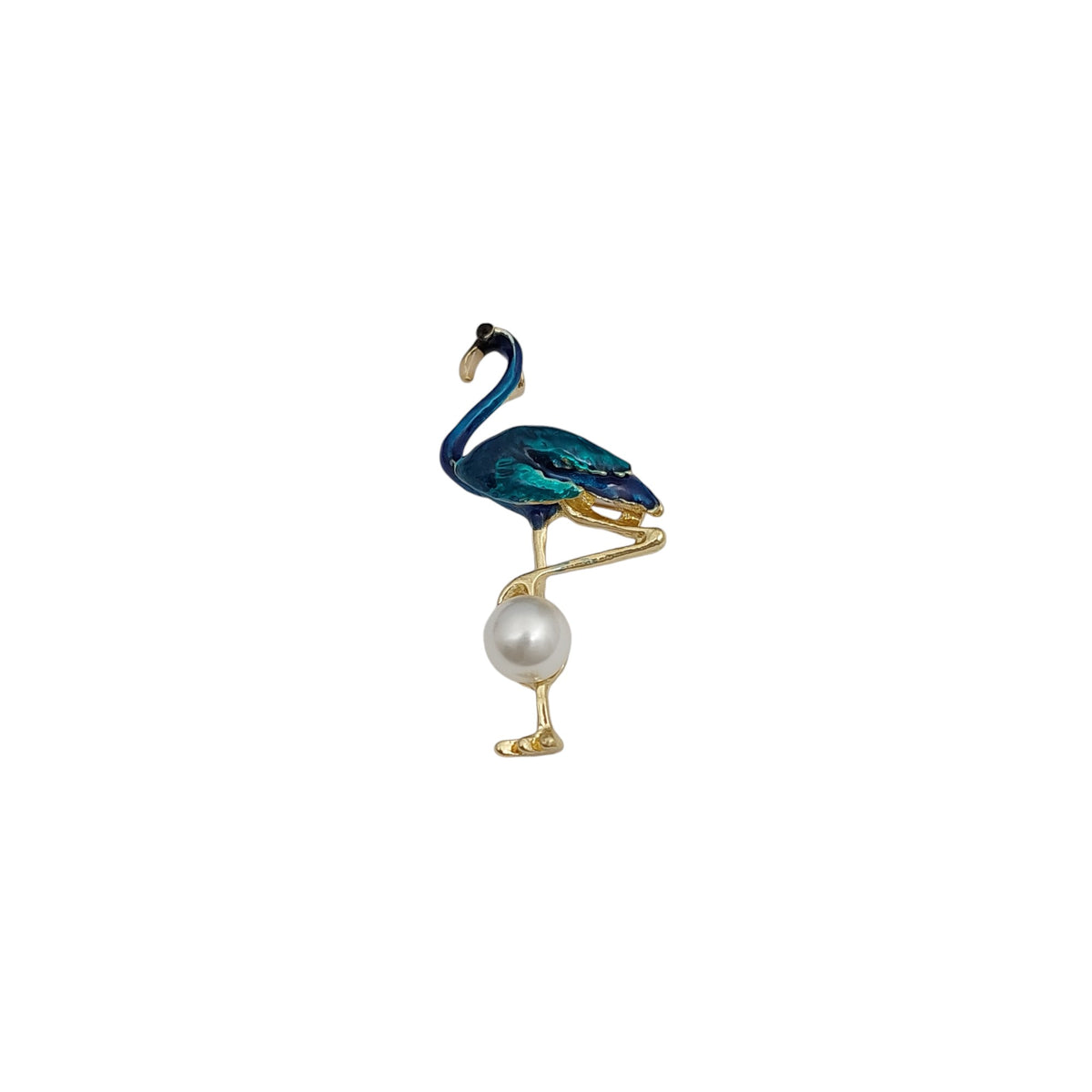 Brosche Flamingo Blau