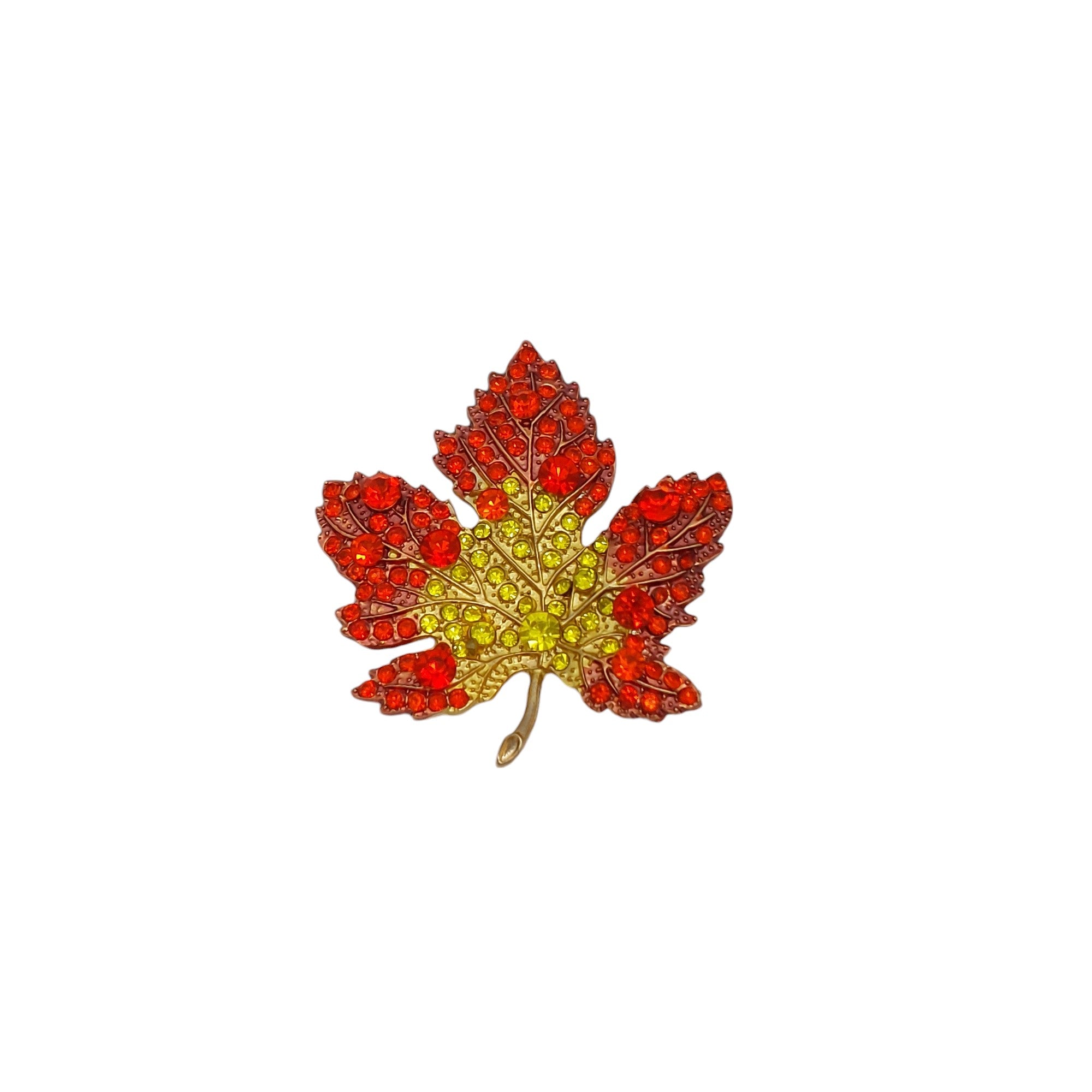 Brosche Ahorn Blatt Rot