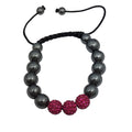 Shamballa Armband Weinrot