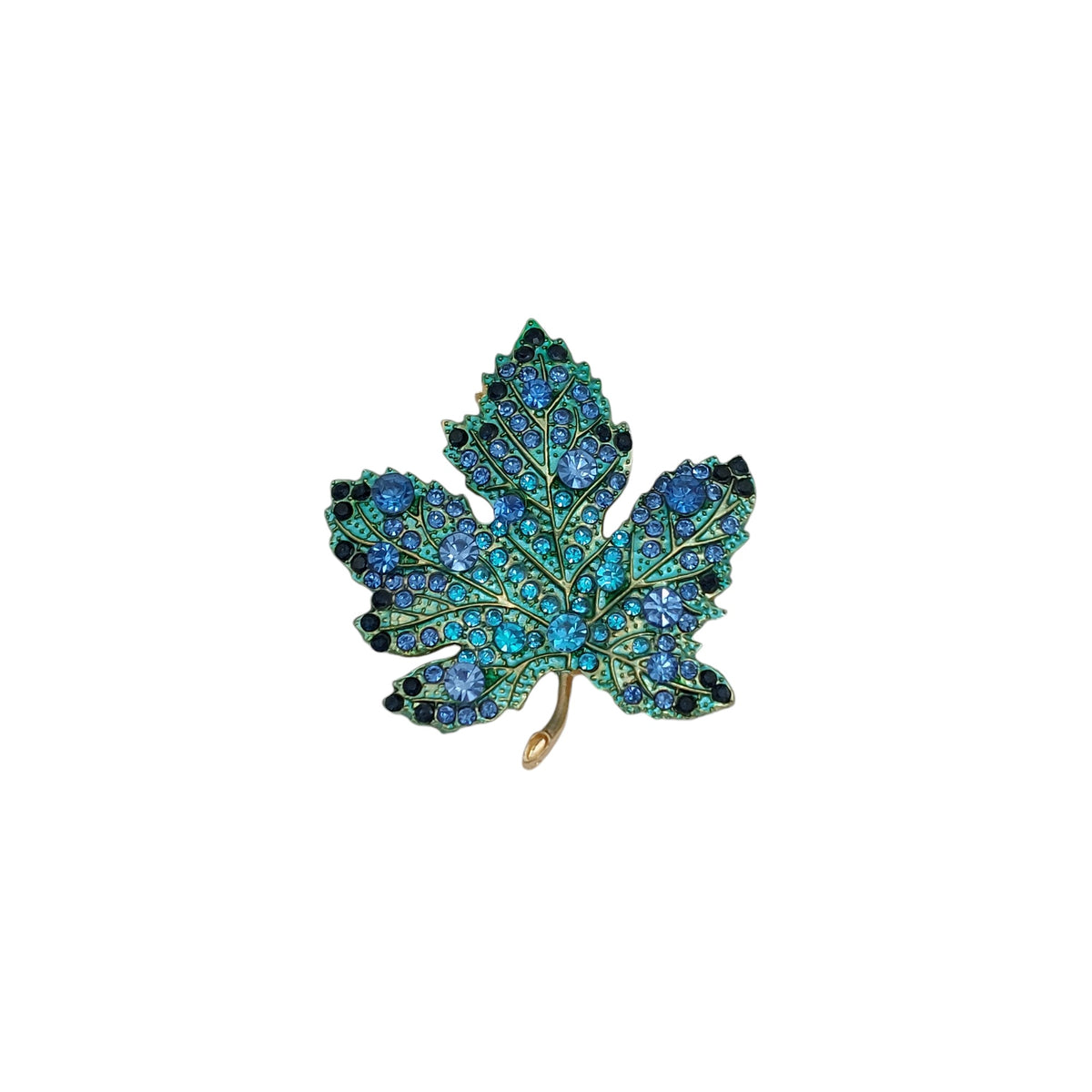 Brosche Blatt Blau