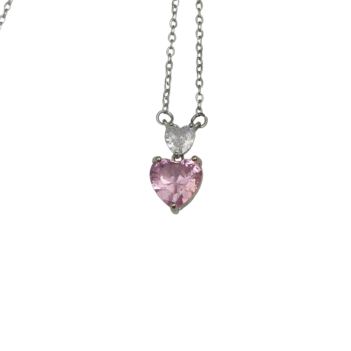 Halskette mit Herz Anhänger Pink