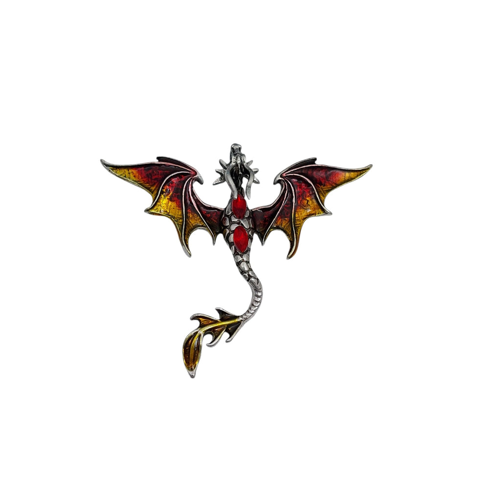 Brosche Drachen Rot