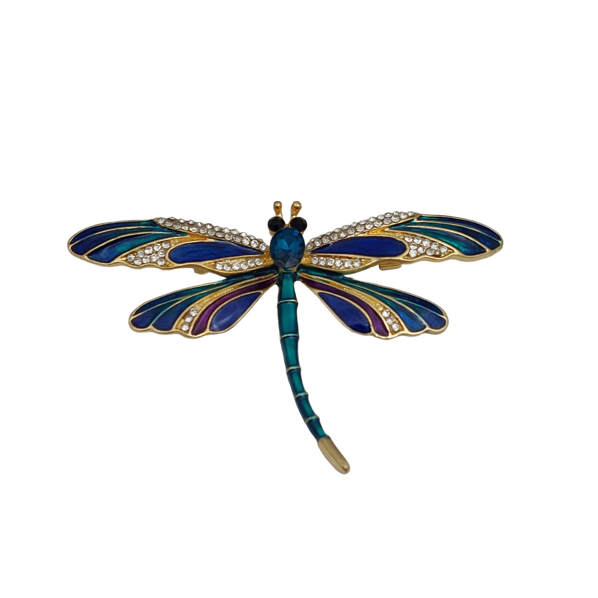 Brosche Libelle Blau