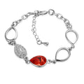 Armband mit Glas Stein Rot