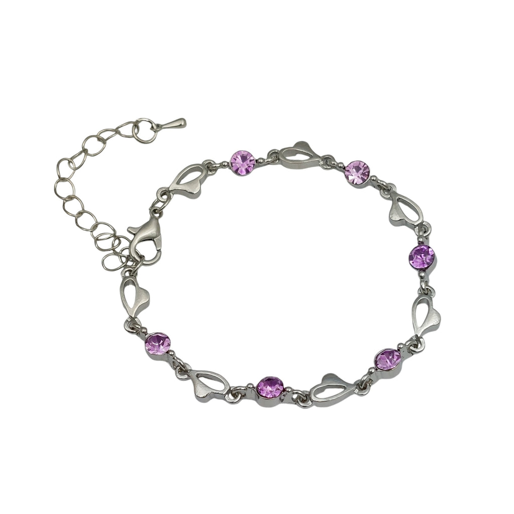 Armband Herz Flieder