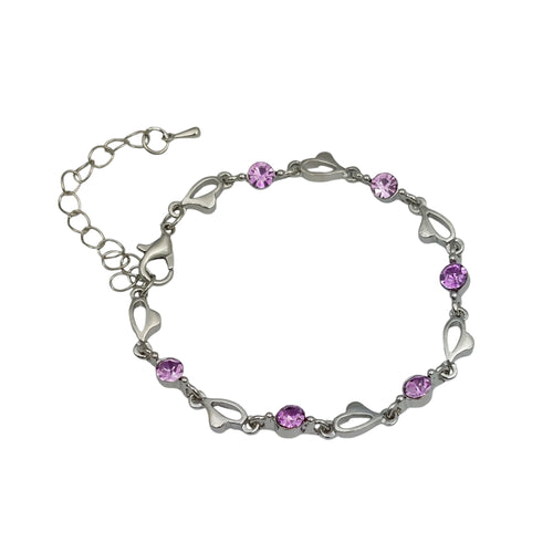 Armband Herz Flieder