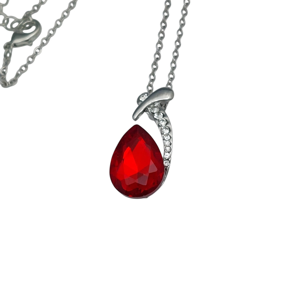 Schmuckset 2 tlg Tropfen Rot