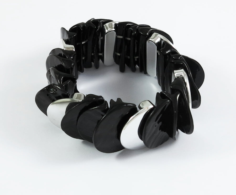 Armband Schwarz/Silber