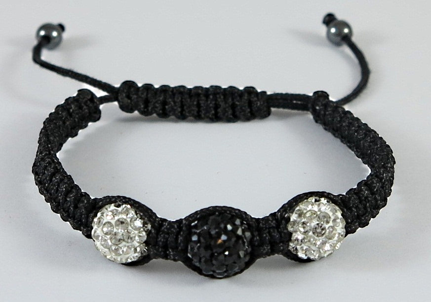 Shamballa Armband Schwarz/Weiss