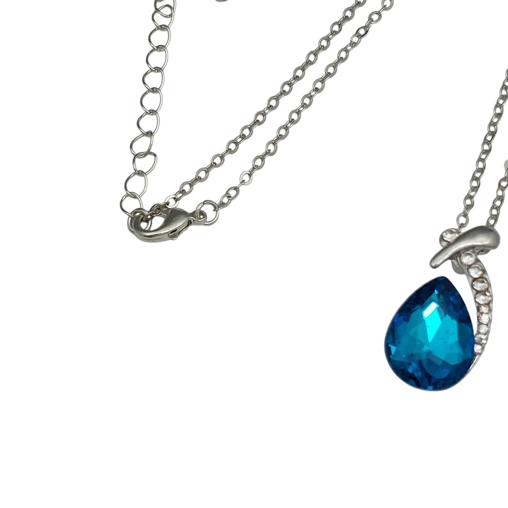 Schmuckset 2 tlg Tropfen Ocean Blau