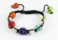 Armband Shamballa mit Tötenköpfen