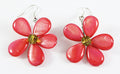 Ohrringe mit Blumen Rot