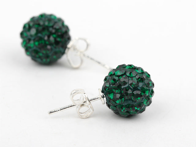 Ohrstecker Shamballa Style Dark Green