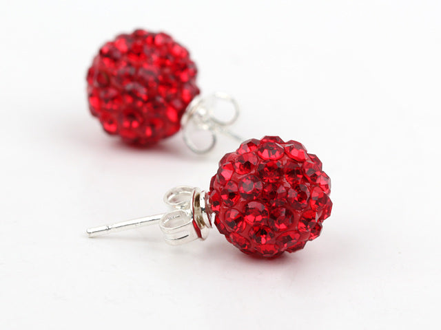Ohrstecker Shamballa Style Rot