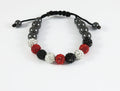 Shamballa Armband Rot/Schwarz/Weiss