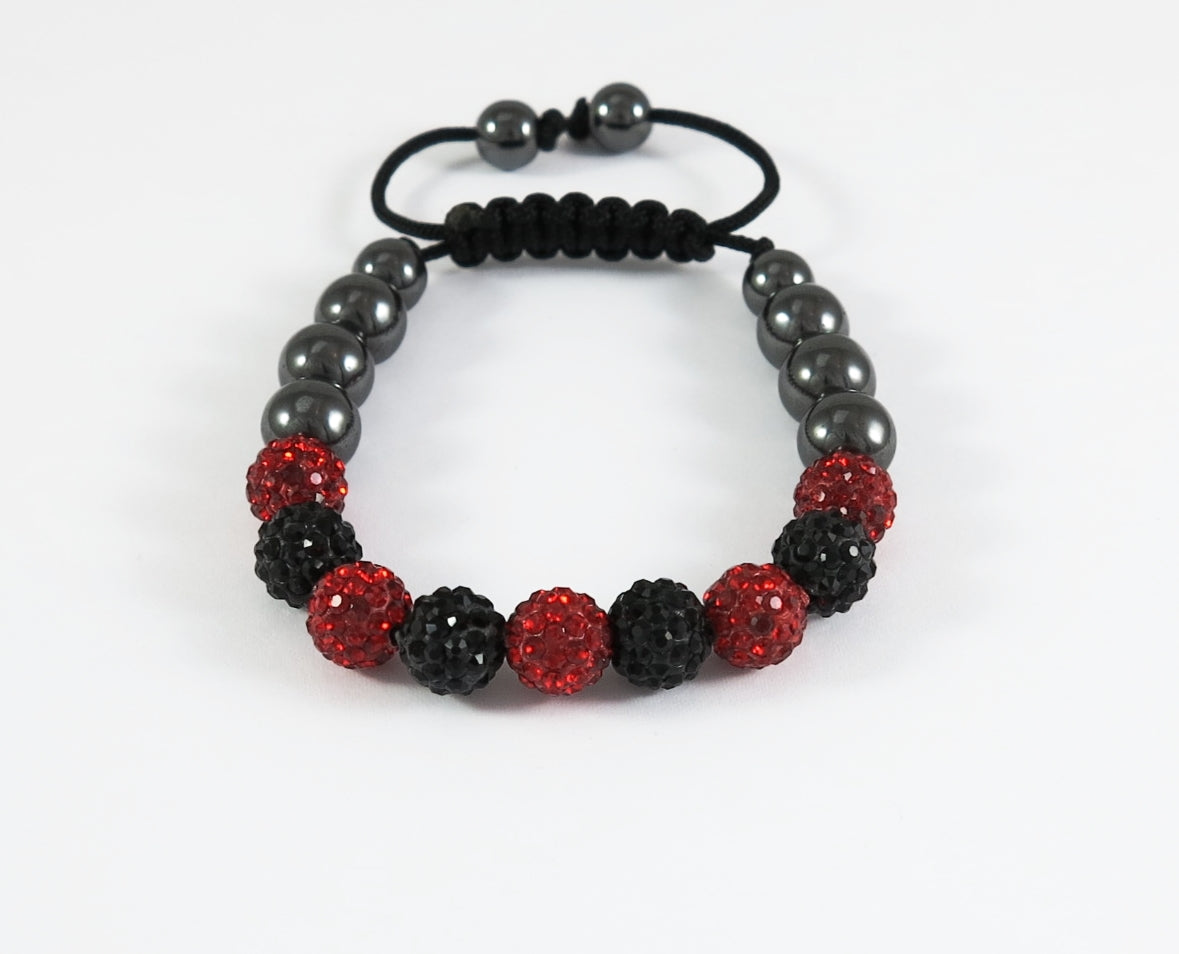 Shamballa Armband RotSchwarz