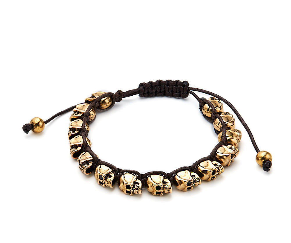 Armband mit Metall-Totenschädel