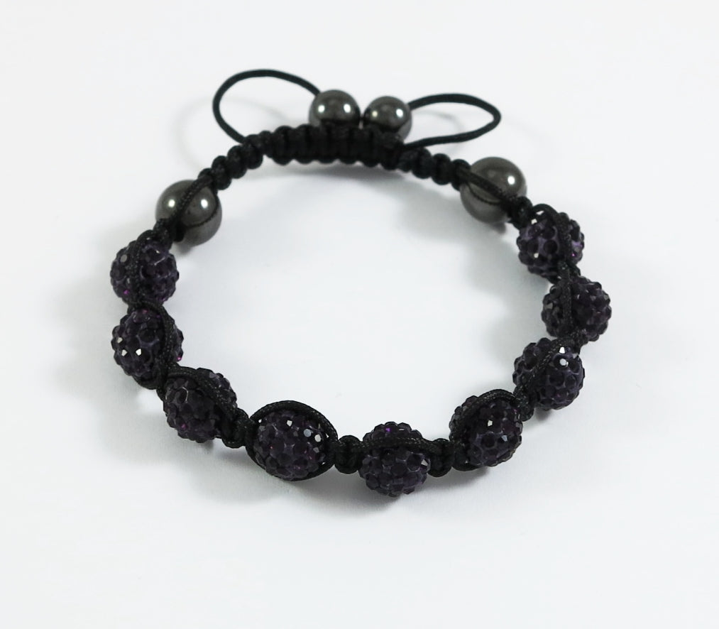 Shamballa Armband Dunkelviolet