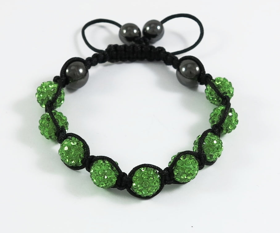 Shamballa Armband Hellgrün 9 Kugeln