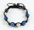 Shamballa Armband Hellblau/Weiss