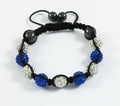 Shamballa Armband Blau/Weiss