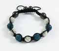 Shamballa Armband Türkis/Weiss